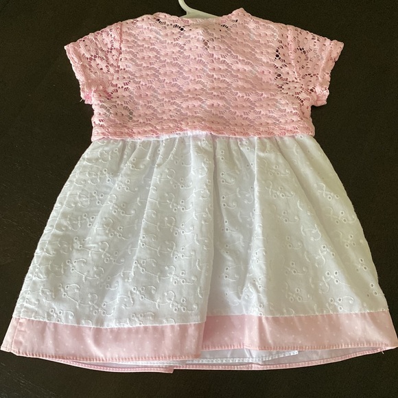 💖SALE 3x$15 Healthtex Pink & white baby girl spring dress. 6-9M - Picture 3 of 5